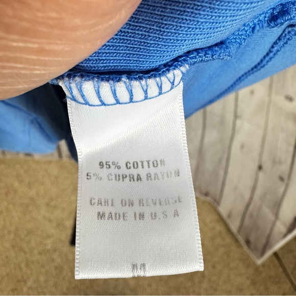 Barbra Lesser Blue Ruffle V-Neck 3/4 Length Sleeves Size Medium - Picture 5 of 6